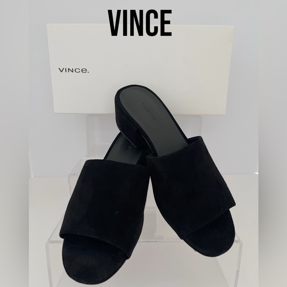 VINCE Genuine Suede Leather Block Heels Size 8.5 Womens
